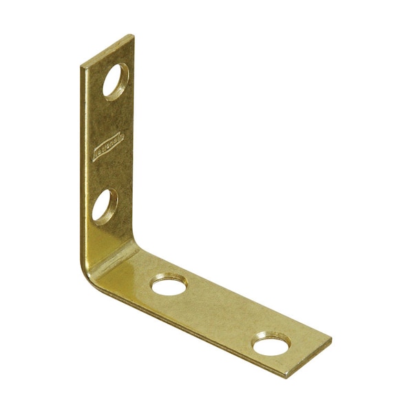 National Hardware National Hardware 2 in. H X 0.63 in. W X 0.08 in. D Brass-Plated Steel Inside Corner Brace N190-835 - main